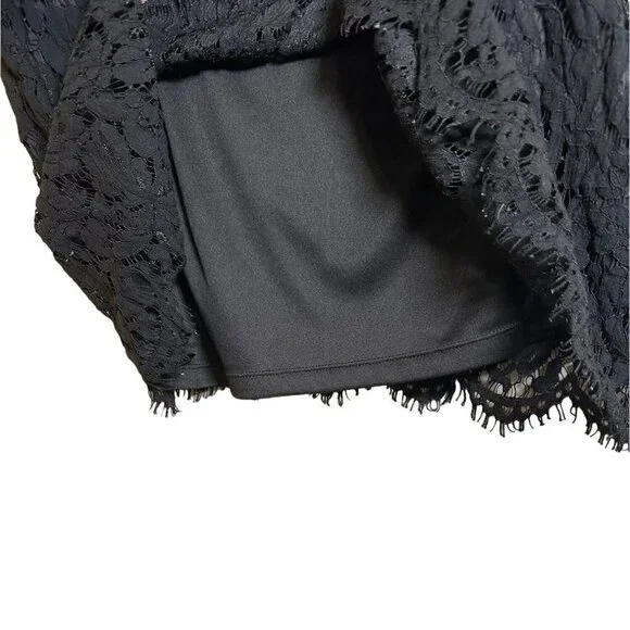 Isaac Mizrahi Live! Black Women's Shell with Lace Overlay Size 1X - Picture 4 of 9